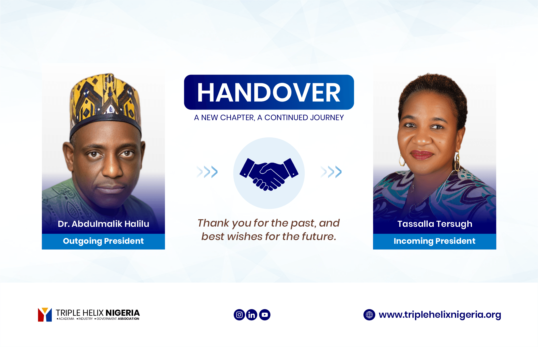 A New Chapter Begins as Dr. Abdulmalik Halilu Bows Out and Tassalla Tersugh Bows In as President